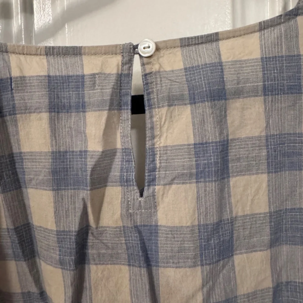 Large Gudrun Sjoden blue & cream gingham dress with embroidery - Picture 2 of 7